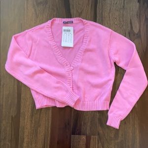 Brandy Melville pink cropped cardigan